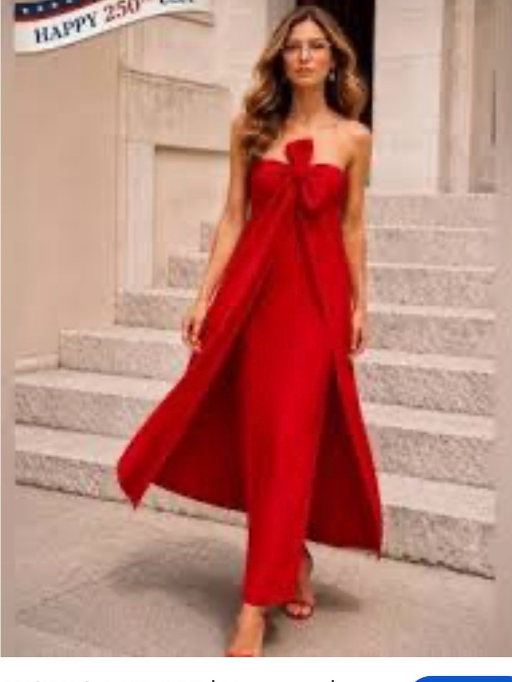 NWT Antonio Melani x Liz Damrich Red Draped Bow Maxi Dress Size 0